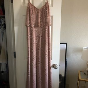 Adrianna Papell platinum beaded dress